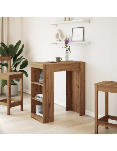 Tavolo Bar con Rastrelliera Rovere 95x47x103,5 cm Multistrato