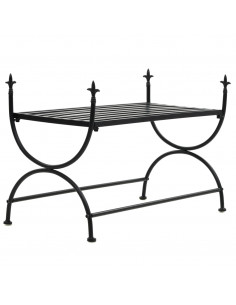 Panca Stile Vintage in Metallo 83x42x55 cm Nero 2