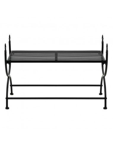 Panca Stile Vintage in Metallo 83x42x55 cm Nero