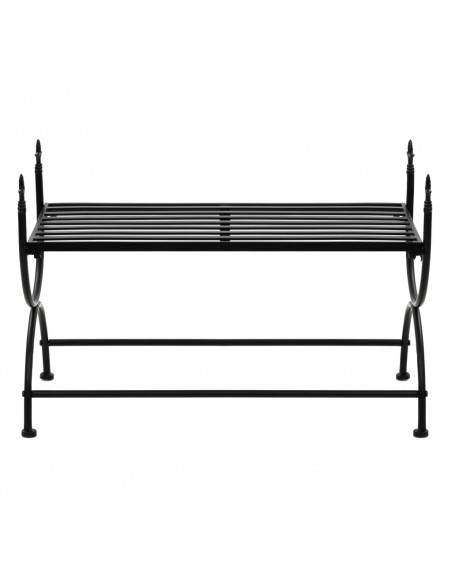 Panca Stile Vintage in Metallo 83x42x55 cm Nero