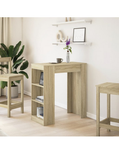 Tavolo Bar con Rastrelliera Sonoma 95x47x103,5 cm Multistrato