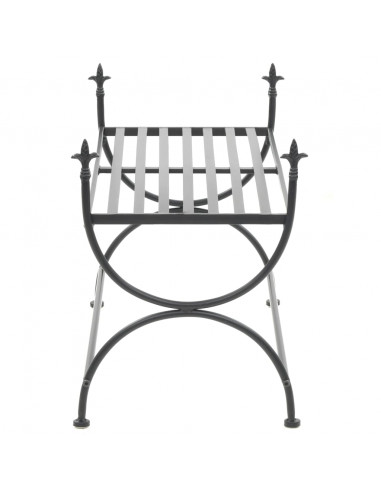 Panca Stile Vintage in Metallo 83x42x55 cm Nero