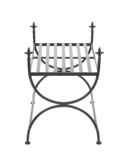 Panca Stile Vintage in Metallo 83x42x55 cm Nero