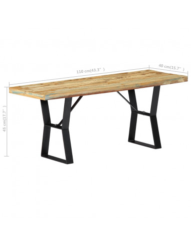 Panca 110 cm in Legno Massello di Recupero