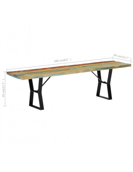 Panca 160 cm in Legno Massello di Recupero