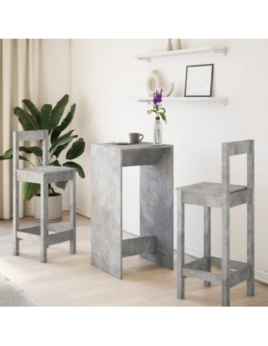 Tavolo da Bar Grigio Cemento 51x50x103,5cm in Legno Multistrato