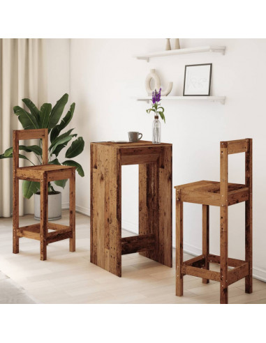 Tavolo da Bar Legno Antico 51x50x103,5 cm in Legno Multistrato