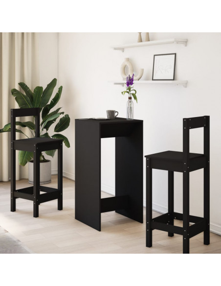 Tavolo da Bar Nero 51x50x103,5 cm in Legno Multistrato