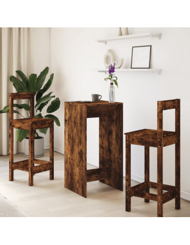 Tavolo da Bar Rovere Fumo 51x50x103,5 cm in Legno Multistrato