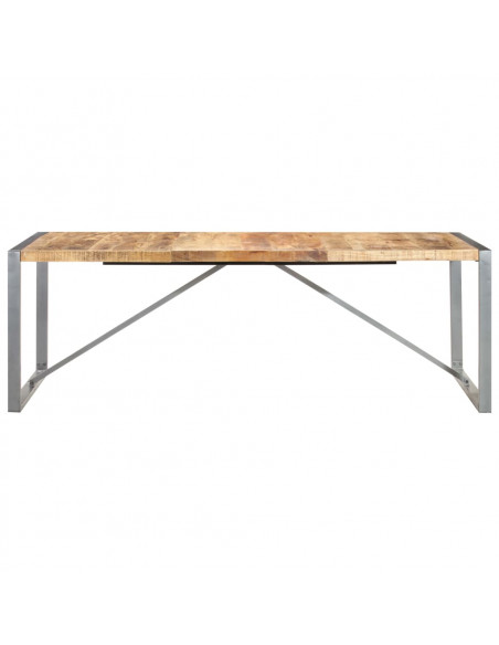 Tavolo da Pranzo 220x100x75cm in Legno Massello di Mango Grezzo