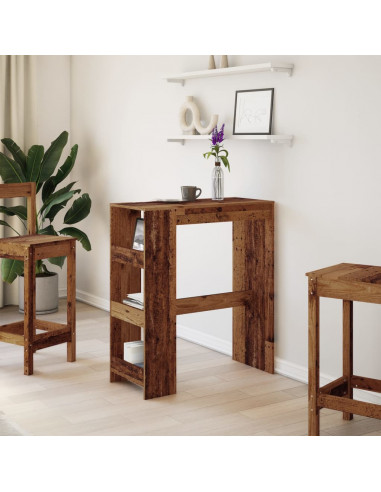 Tavolo Bar con Rastrelliera Antico 90x40x103,5 cm Multistrato