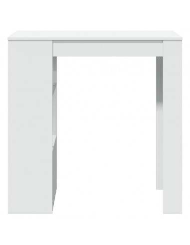 Tavolo Bar con Rastrelliera Bianco 102x50x103,5 cm Multistrato