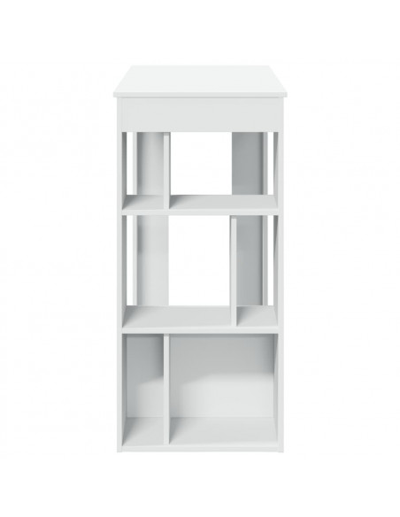 Tavolo Bar con Rastrelliera Bianco 102x50x103,5 cm Multistrato