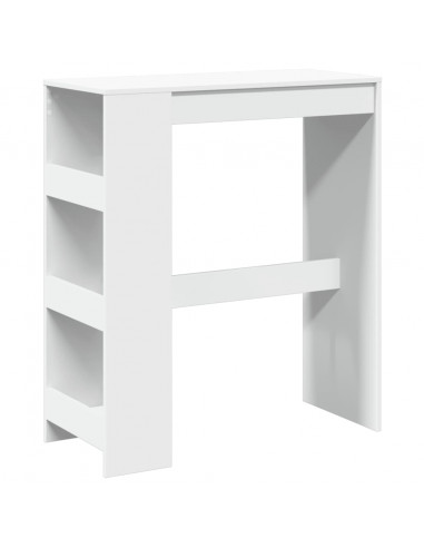 Tavolo Bar con Rastrelliera Bianco 90x40x103,5 cm Multistrato