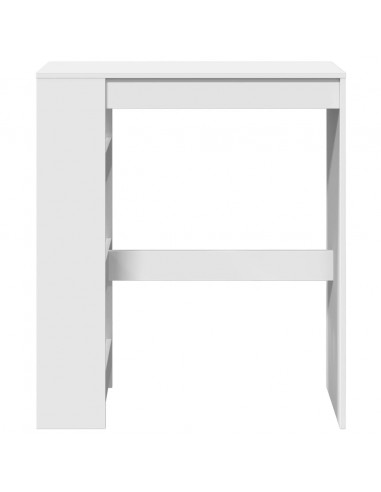 Tavolo Bar con Rastrelliera Bianco 90x40x103,5 cm Multistrato