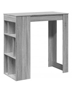 Tavolo Bar con Rastrelliera Grigio 102x50x103,5 cm Multistrato 2