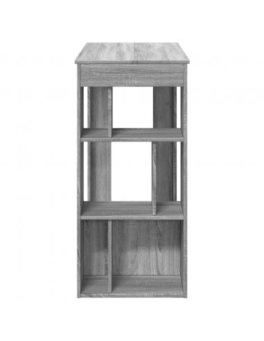 Tavolo Bar con Rastrelliera Grigio 102x50x103,5 cm Multistrato