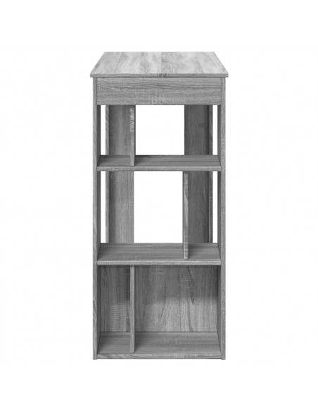 Tavolo Bar con Rastrelliera Grigio 102x50x103,5 cm Multistrato