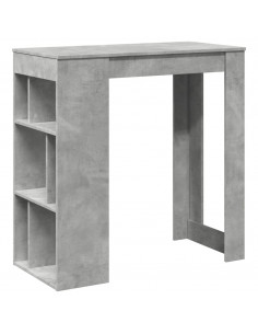 Tavolo Bar con Rastrelliera Grigio 102x50x103,5 cm Multistrato 2