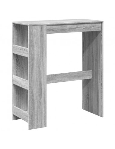 Tavolo Bar con Rastrelliera Grigio 90x40x103,5 cm Multistrato