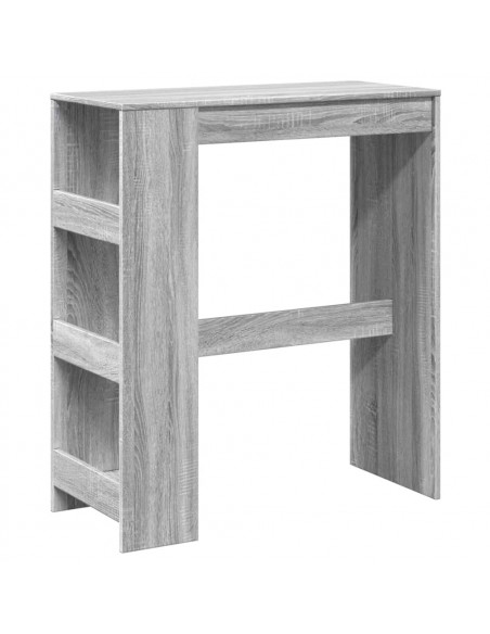 Tavolo Bar con Rastrelliera Grigio 90x40x103,5 cm Multistrato