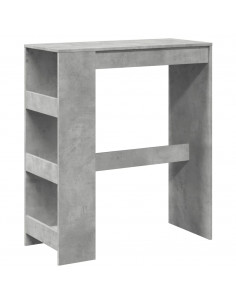 Tavolo Bar con Rastrelliera Grigio 90x40x103,5 cm Multistrato 2