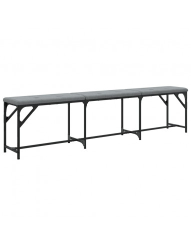 Panca da Pranzo Grigio Chiaro 186x32x45 cm in Acciaio e Tessuto