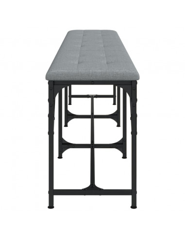 Panca da Pranzo Grigio Chiaro 186x32x45 cm in Acciaio e Tessuto