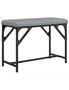 Panca da Pranzo Grigio Chiaro 62x32x45 cm in Acciaio e Tessuto 2