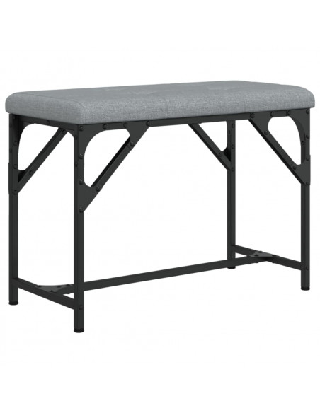Panca da Pranzo Grigio Chiaro 62x32x45 cm in Acciaio e Tessuto