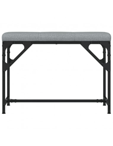 Panca da Pranzo Grigio Chiaro 62x32x45 cm in Acciaio e Tessuto