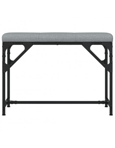 Panca da Pranzo Grigio Chiaro 62x32x45 cm in Acciaio e Tessuto