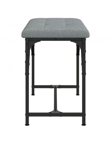 Panca da Pranzo Grigio Chiaro 62x32x45 cm in Acciaio e Tessuto