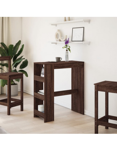 Tavolo Bar con Rastrelliera Marrone 90x40x103,5 cm Multistrato