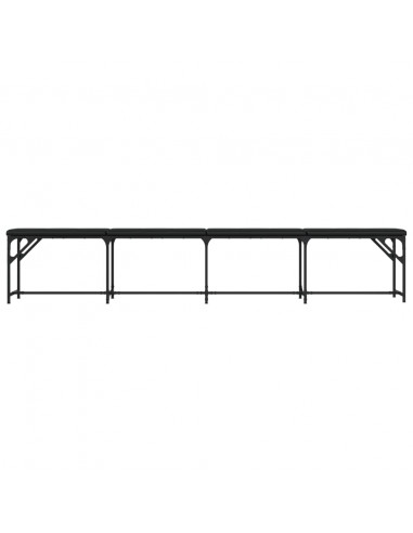 Panca da Pranzo Nera 248x32x45 cm in Acciaio e Similpelle