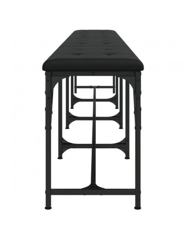 Panca da Pranzo Nera 248x32x45 cm in Acciaio e Similpelle