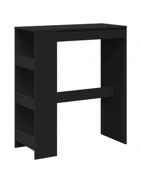 Tavolo Bar con Rastrelliera Nero 90x40x103,5 cm Multistrato