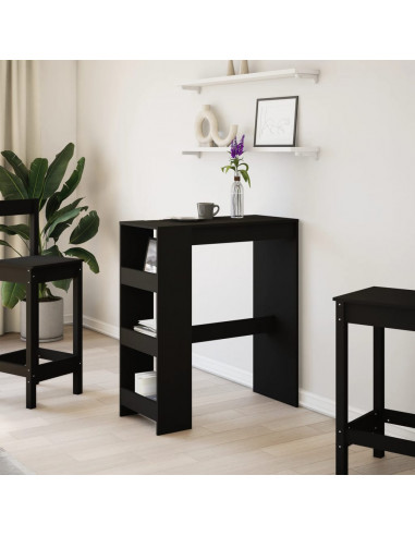 Tavolo Bar con Rastrelliera Nero 90x40x103,5 cm Multistrato