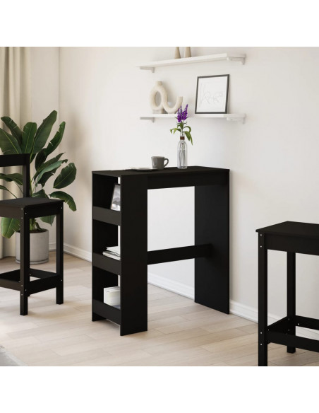 Tavolo Bar con Rastrelliera Nero 90x40x103,5 cm Multistrato