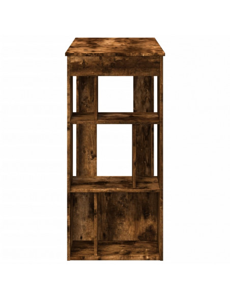 Tavolo Bar con Rastrelliera Rovere 102x50x103,5 cm Multistrato