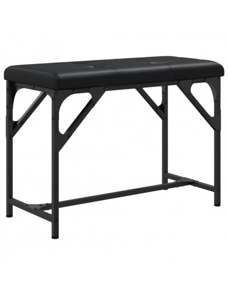Panca da Pranzo Nera 62x32x45 cm in Acciaio e Similpelle
