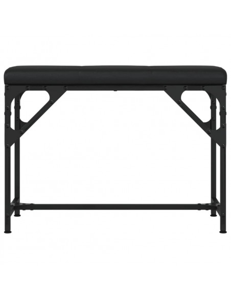Panca da Pranzo Nera 62x32x45 cm in Acciaio e Similpelle