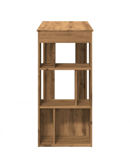 Tavolo Bar con Rastrelliera Rovere 102x50x103,5 cm Multistrato