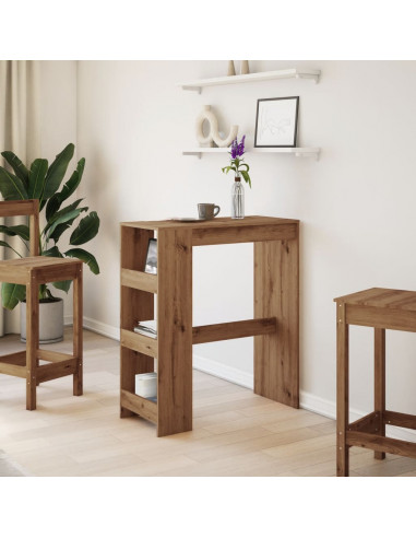 Tavolo Bar con Rastrelliera Rovere 90x40x103,5 cm Multistrato