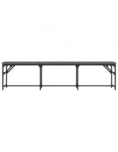 Panca da Pranzo Grigio Scuro 186x32x45 cm in Acciaio e Tessuto