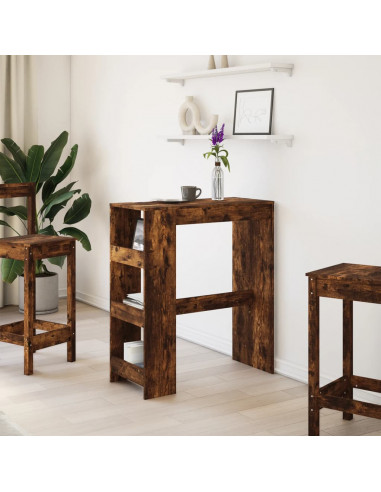 Tavolo Bar con Rastrelliera Rovere 90x40x103,5 cm Multistrato