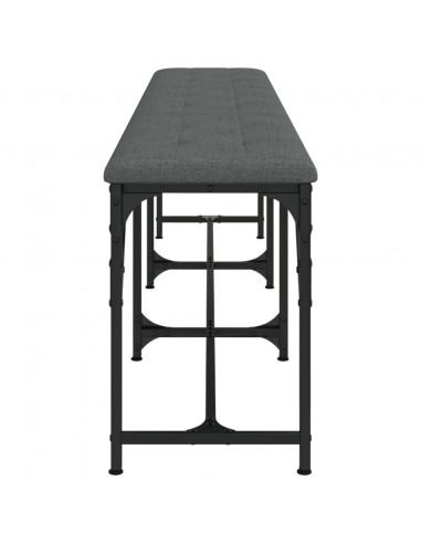 Panca da Pranzo Grigio Scuro 186x32x45 cm in Acciaio e Tessuto