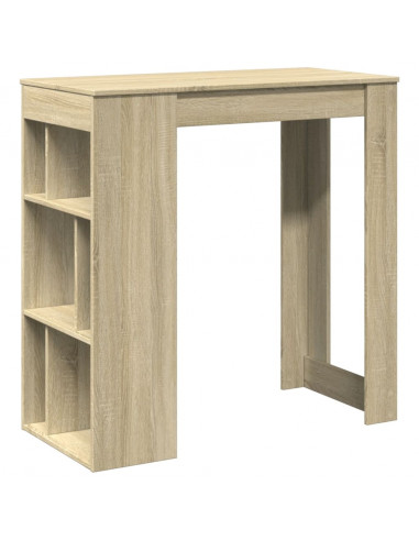 Tavolo Bar con Rastrelliera Sonoma 102x50x103,5 cm Multistrato