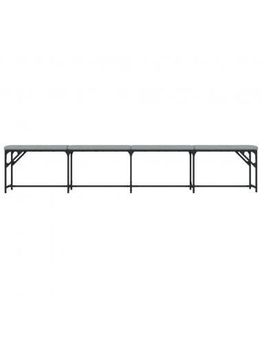 Panca da Pranzo Grigio Chiaro 248x32x45 cm in Acciaio e Tessuto