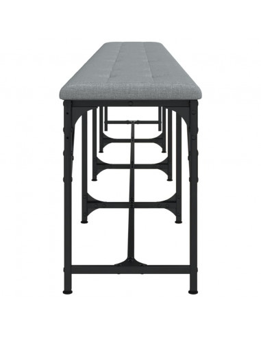 Panca da Pranzo Grigio Chiaro 248x32x45 cm in Acciaio e Tessuto